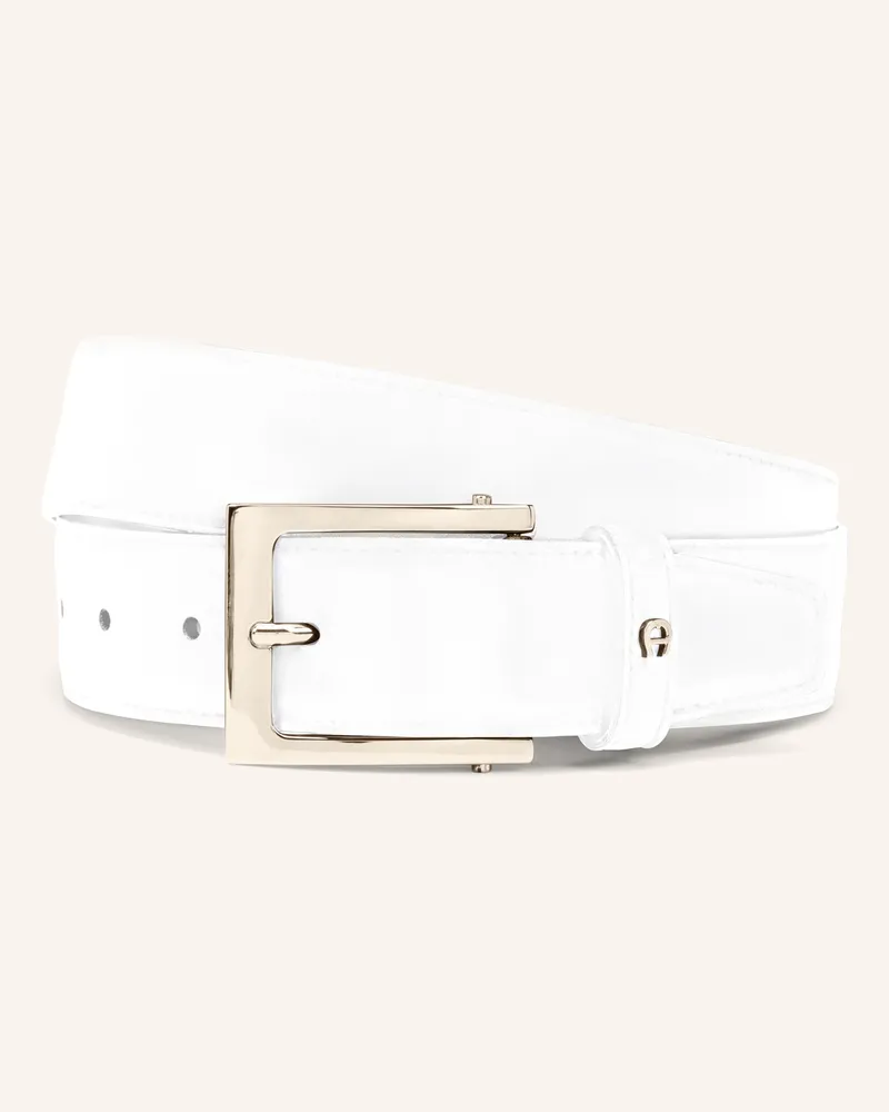 Aigner Ledergürtel Business weiss Weiss