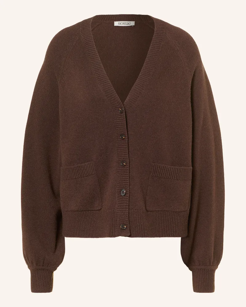 SoSUE Strickjacke Bella Mit Cashmere braun Dunkelbraun