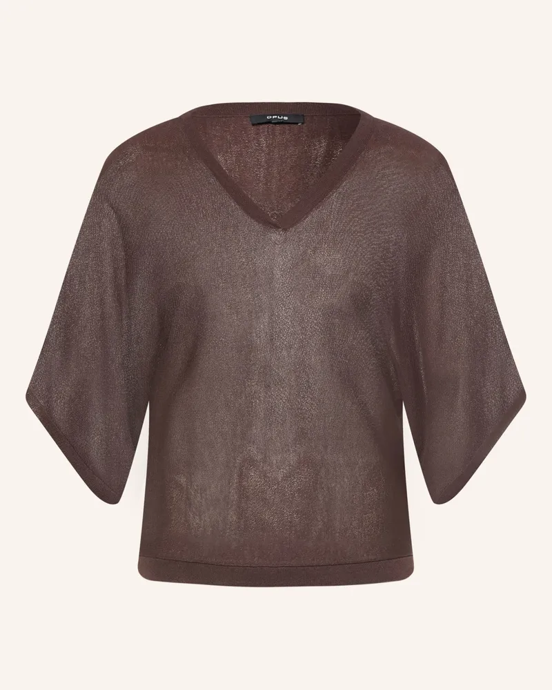 OPUS Strickshirt Pench braun Dunkelbraun