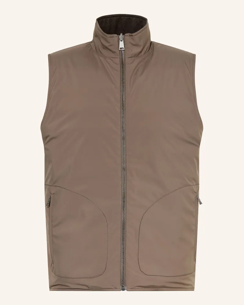 FIORONI Daunenweste Zum Wenden Mit Merinowolle beige Taupe