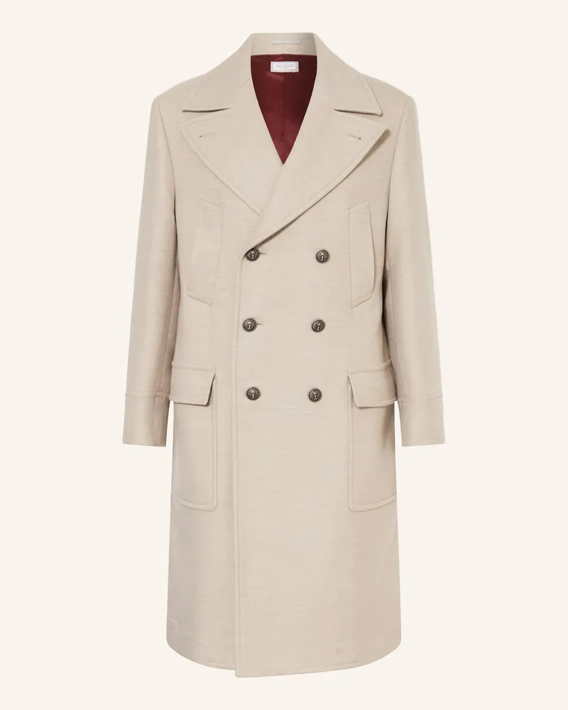 Brunello Cucinelli Wollmantel Taupe