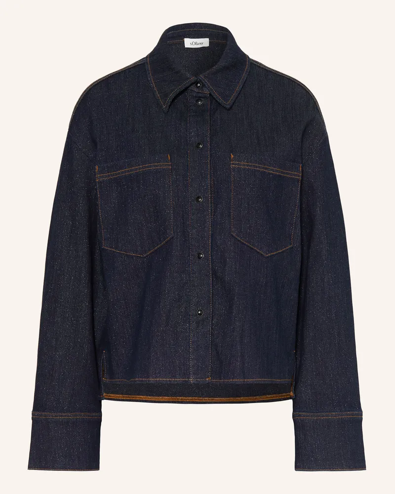 S.Oliver Jeans-Overshirt Mit Glitzergarn blau Dunkelblau