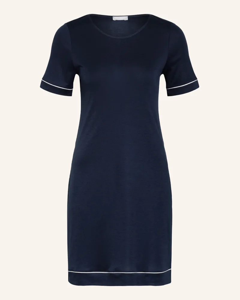Hanro Nachthemd Natural Comfort blau Dunkelblau
