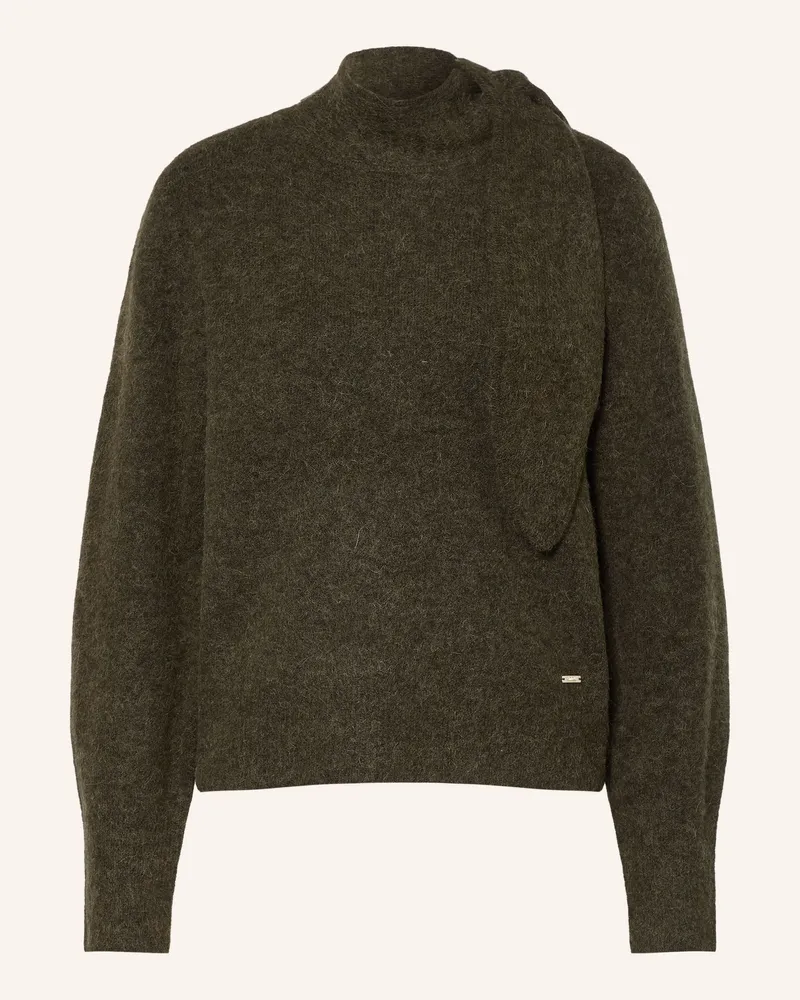 cinque Pullover Cibrumo Mit Alpaka Und Schluppe gruen Dunkelgrün