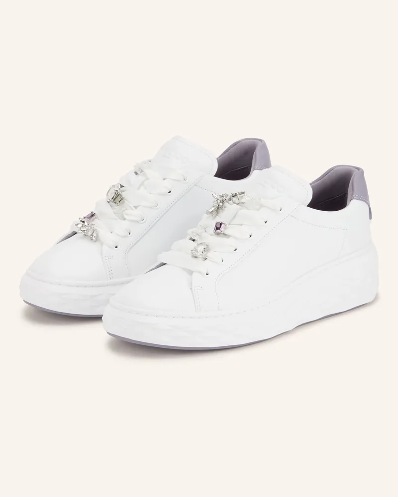 Jimmy Choo Sneaker Mit Schmucksteinen weiss Weiss