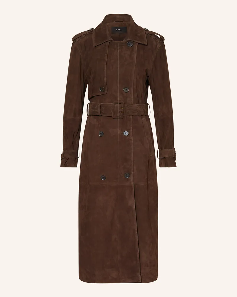 Arma Trenchcoat BENEDICT aus Leder Dunkelbraun