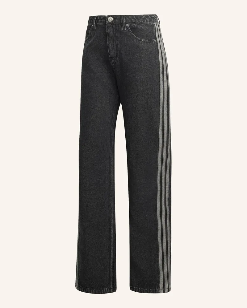 adidas Firebird Jeanshose Mit Mittelhohem Bund, Gerade Geschnitten schwarz Schwarz