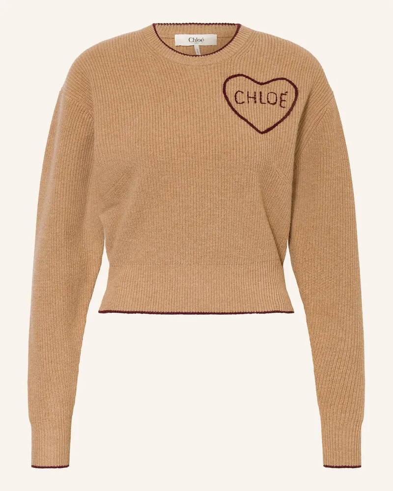 Chloé Pullover Mit Cashmere braun Beige