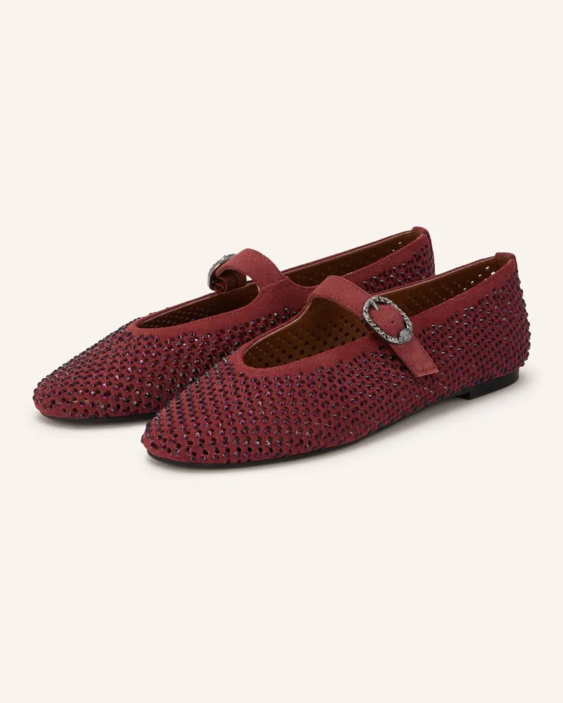 Kurt Geiger Mary-Jane-Ballerinas Mayfair Mit Schmucksteinen rot Dunkelrot