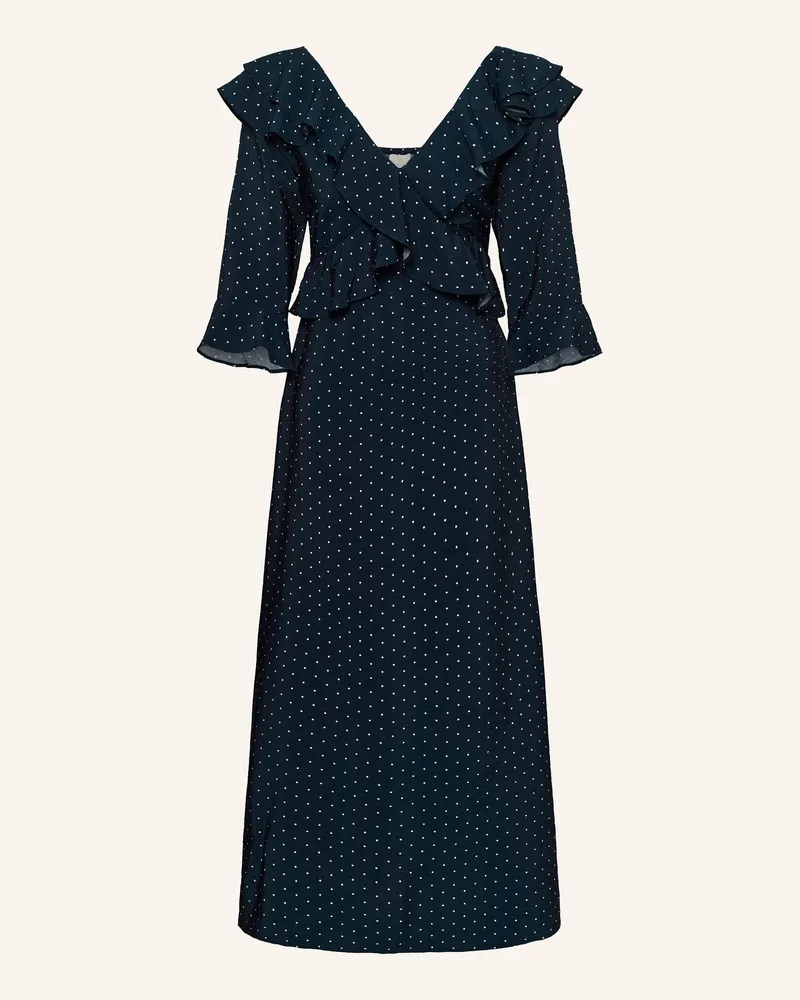 Kaffe Maxikleid Mit Volants Kaelsie blau Dunkelblau