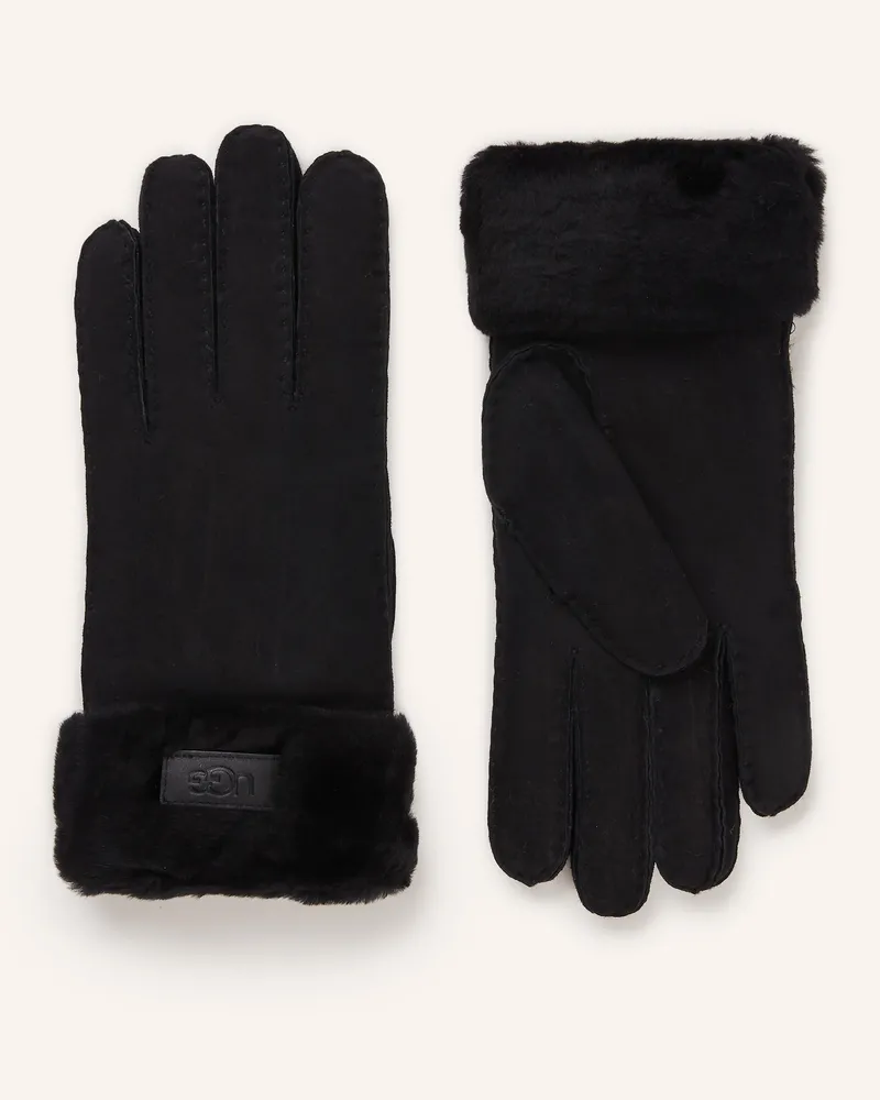 UGG Lederhandschuhe Schwarz