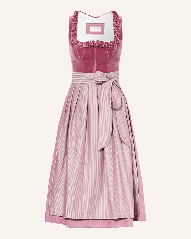 AlpenHERZ Dirndl JOSEPHINE mit Rüschen und Samt Rosa