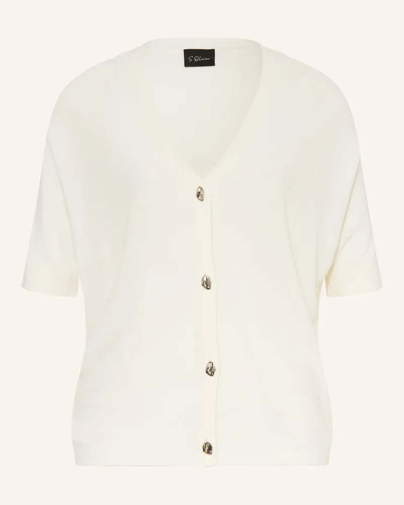 S.Oliver Strickjacke mit 3/4-Arm Weiss