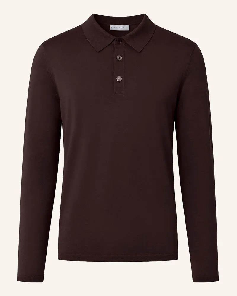 KIEFERMANN Strick-Poloshirt Billies Aus Cashmere braun Dunkelbraun