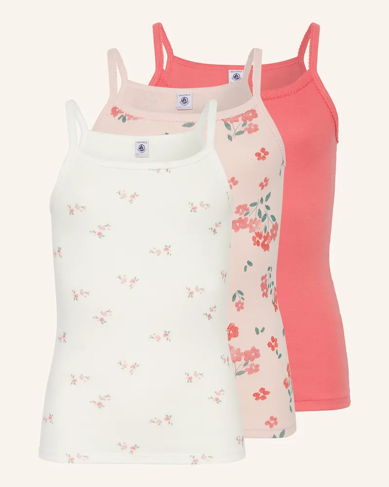 Petit Bateau 3er-Pack Tops Hellrot