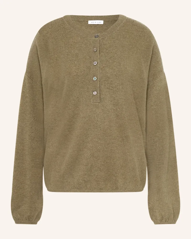 Mrs & HUGS Pullover Mit Cashmere gruen Khaki