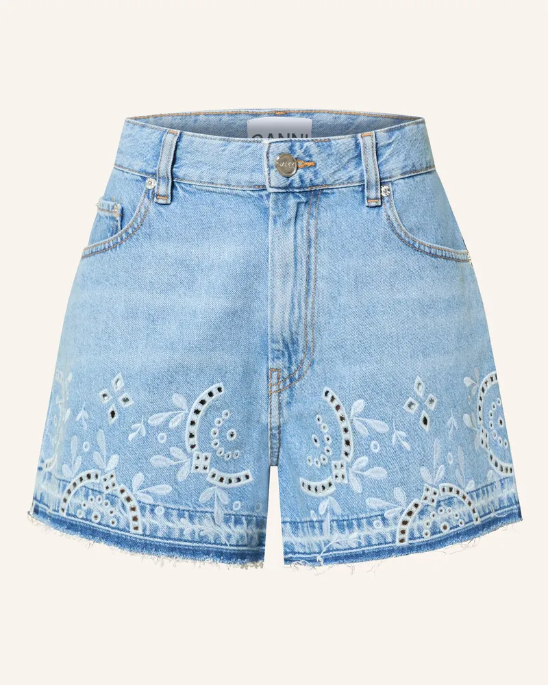 Ganni Jeansshorts mit Lochspitze 564