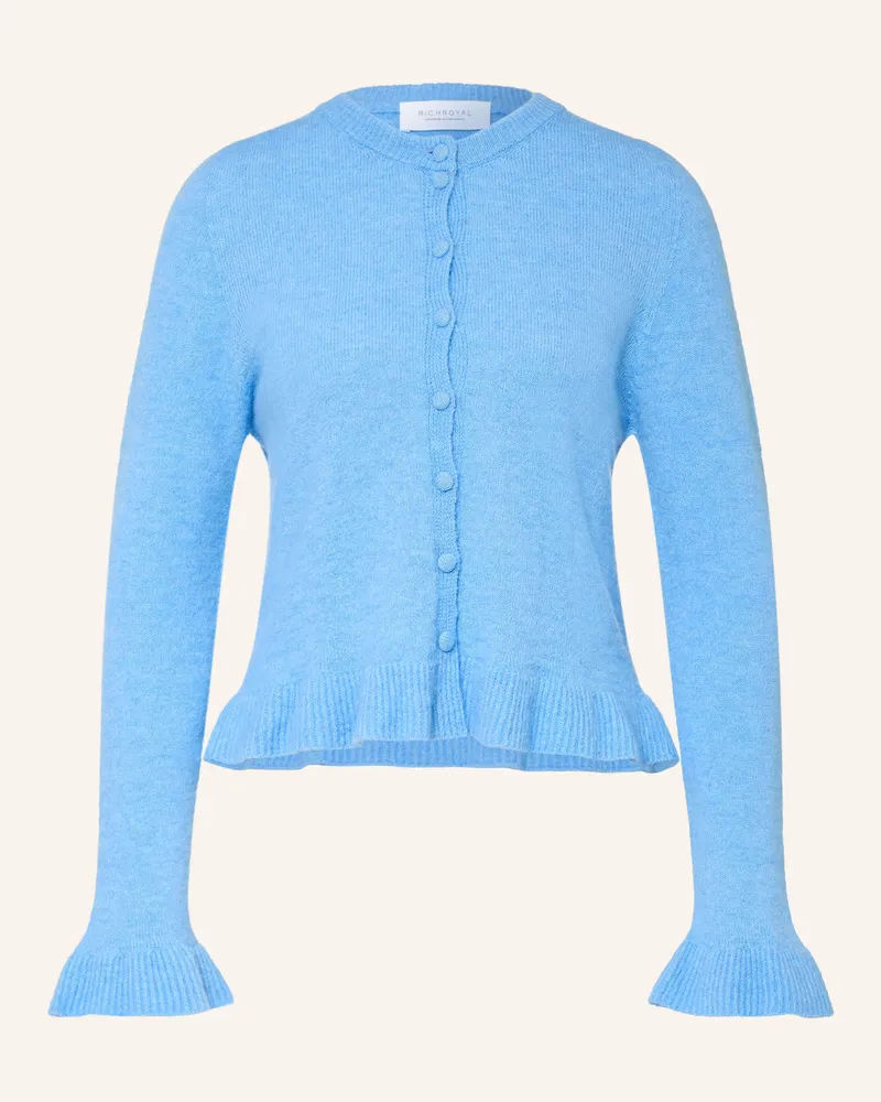 Rich&Royal Strickjacke Mit Volants blau Hellblau