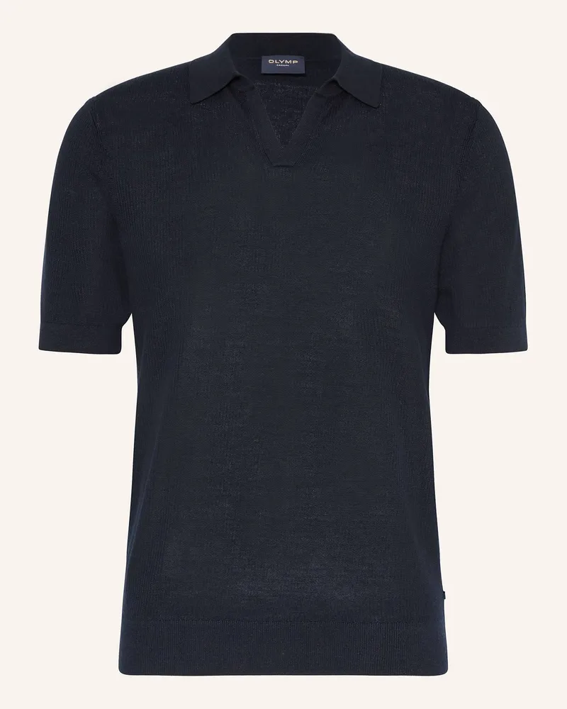 Olymp Strick-Poloshirt Casual comfort fit Dunkelblau