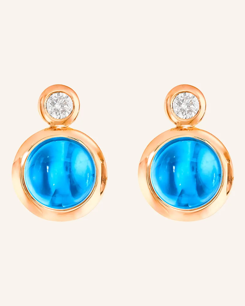 TAMARA COMOLLI Ohrstecker OHRSTECKER BOUTON SWISS TOPAZ / CLASSIC aus 18 Karat Roségold Swiss Topas Roségold