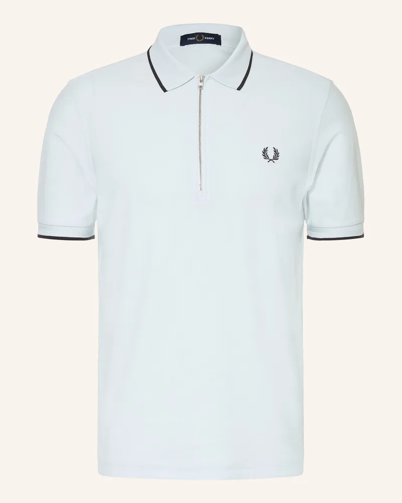 Fred Perry Strick-Poloshirt blau Hellblau