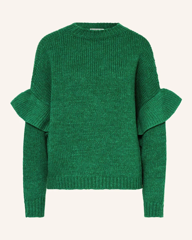 Essentiel Pullover mit Volants Grün
