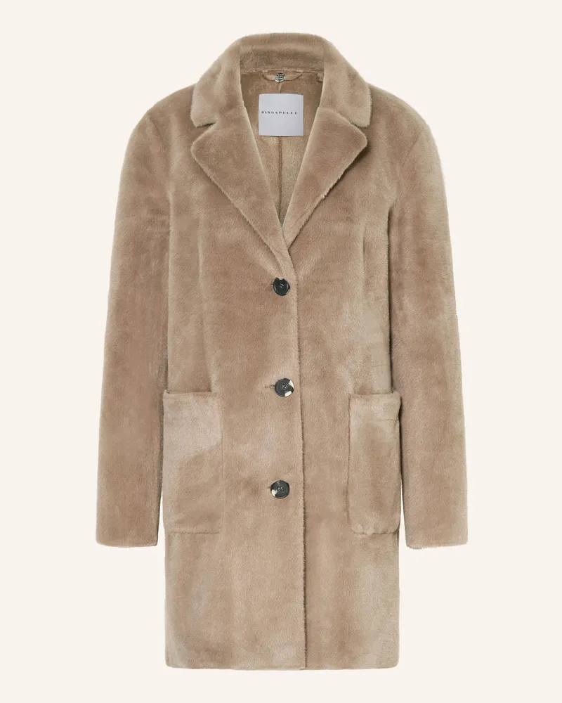 RINO & PELLE Kunstfell-Mantel Lenna beige Taupe
