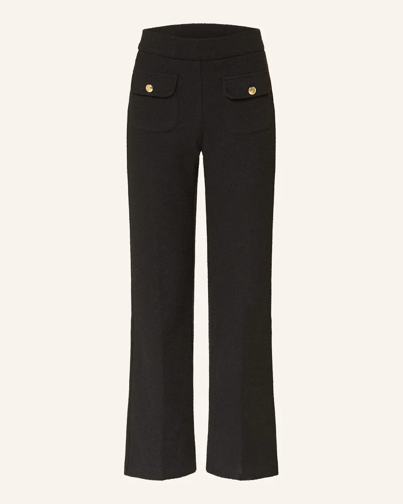 Cambio Strickhose aus Bouclé Schwarz