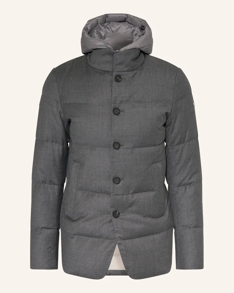 DUNO Daunenjacke BJORN mit herausnehmbarer Blende Dunkelgrau
