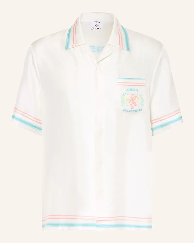 Casablanca Paris Resorthemd DANCE JOY Comfort Fit aus Seide Weiss