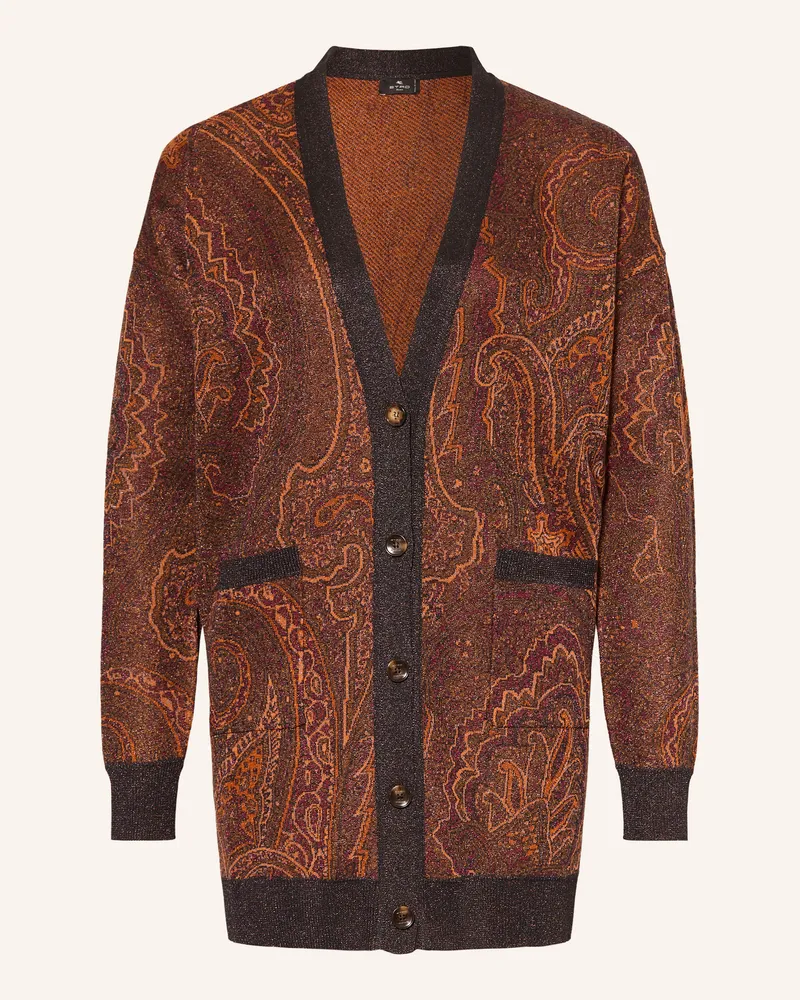 Etro Strickjacke Mit Glitzergarn rot Dunkelrot
