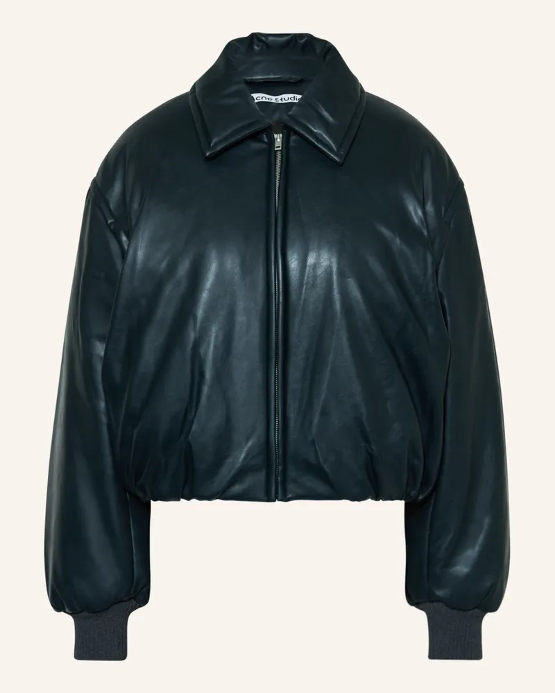 Acne Studios Jacke in Lederoptik Dunkelgrün