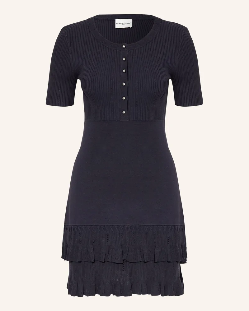 Claudie Pierlot Strickkleid Mit Volants blau Dunkelblau