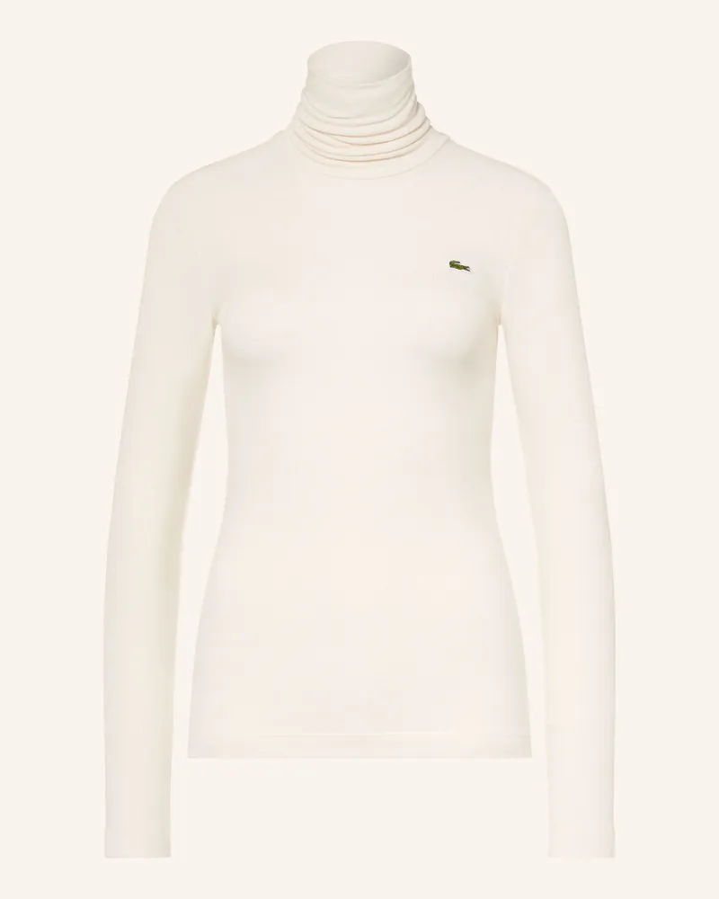 Lacoste Rollkragenpullover weiss Creme