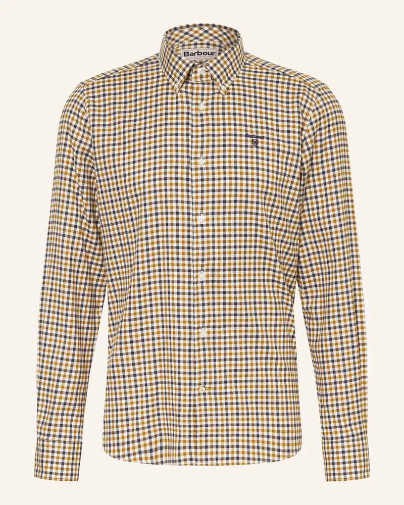 Barbour Hemd Tailored Fit beige Dunkelorange