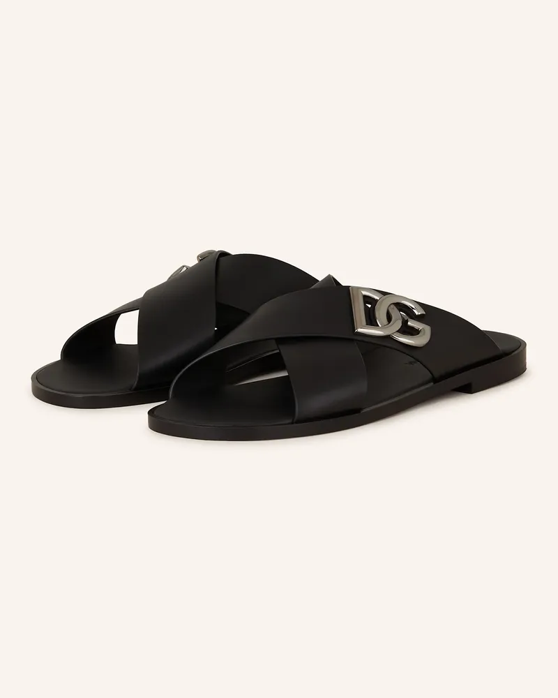 Dolce & Gabbana Pantoletten Schwarz