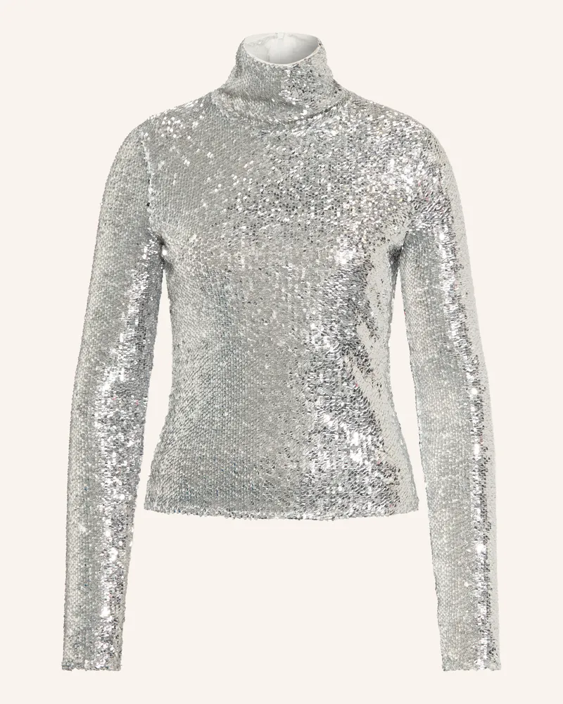 Patrizia Pepe Blusenshirt Mit Pailletten silber Silber
