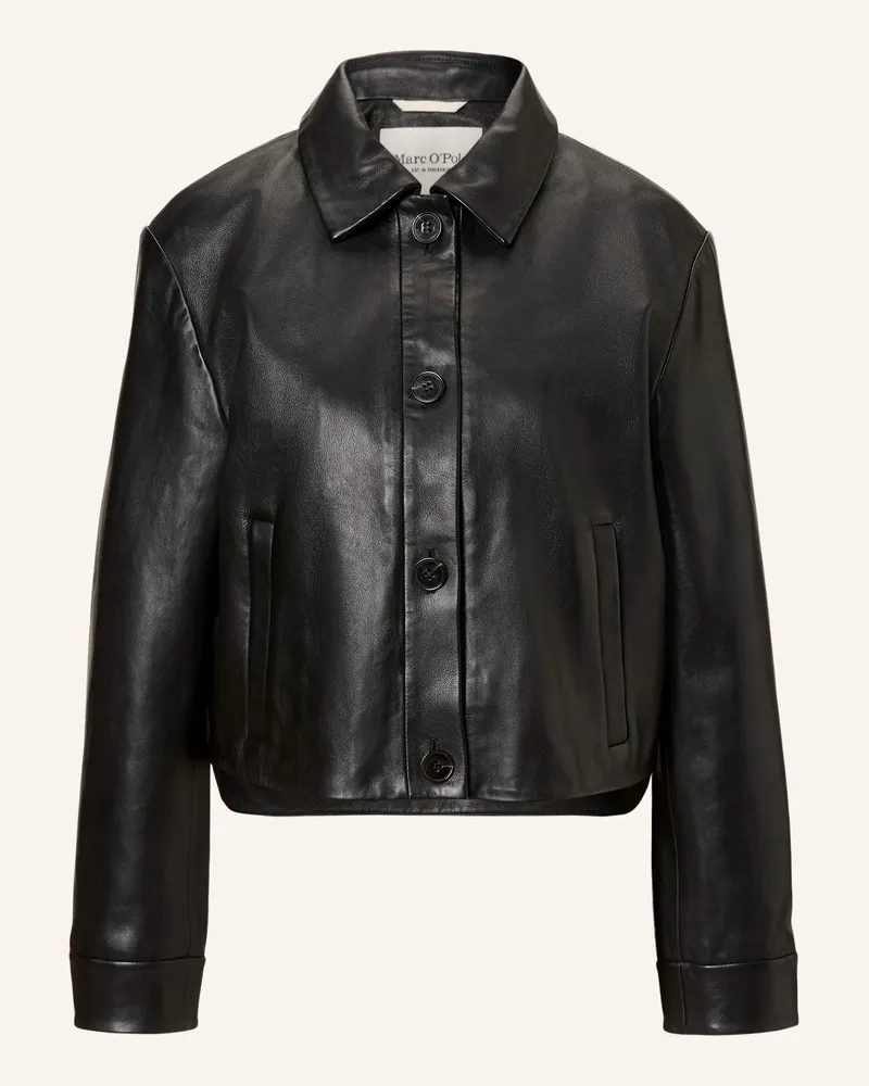 Marc O'Polo Lederjacke Schwarz