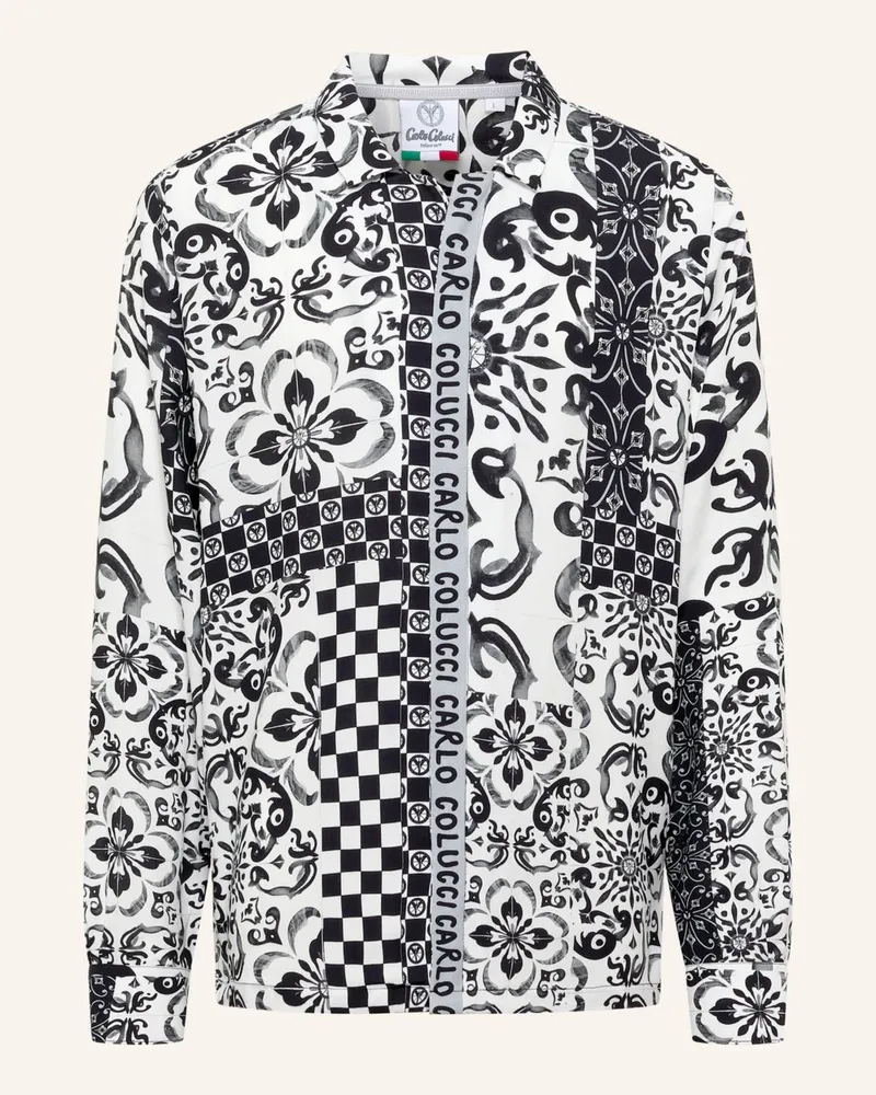 Carlo Colucci Oversize Hemd - Mosaic Legacy Fedrigo schwarz Schwarz