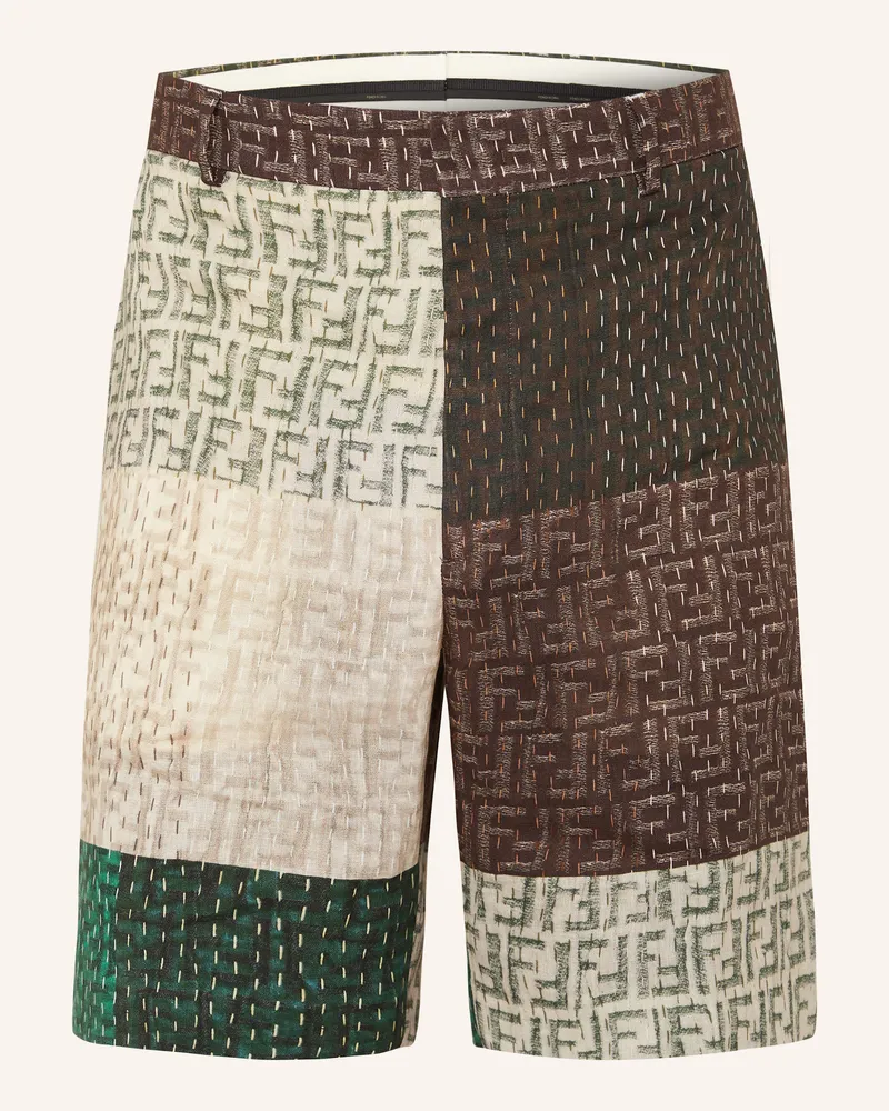 Fendi Leinenshorts braun Creme