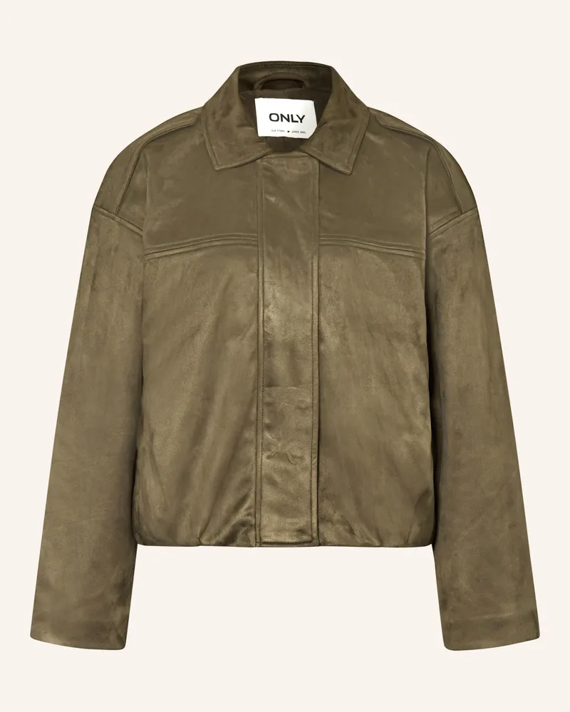 only Blouson In Lederoptik gruen Khaki