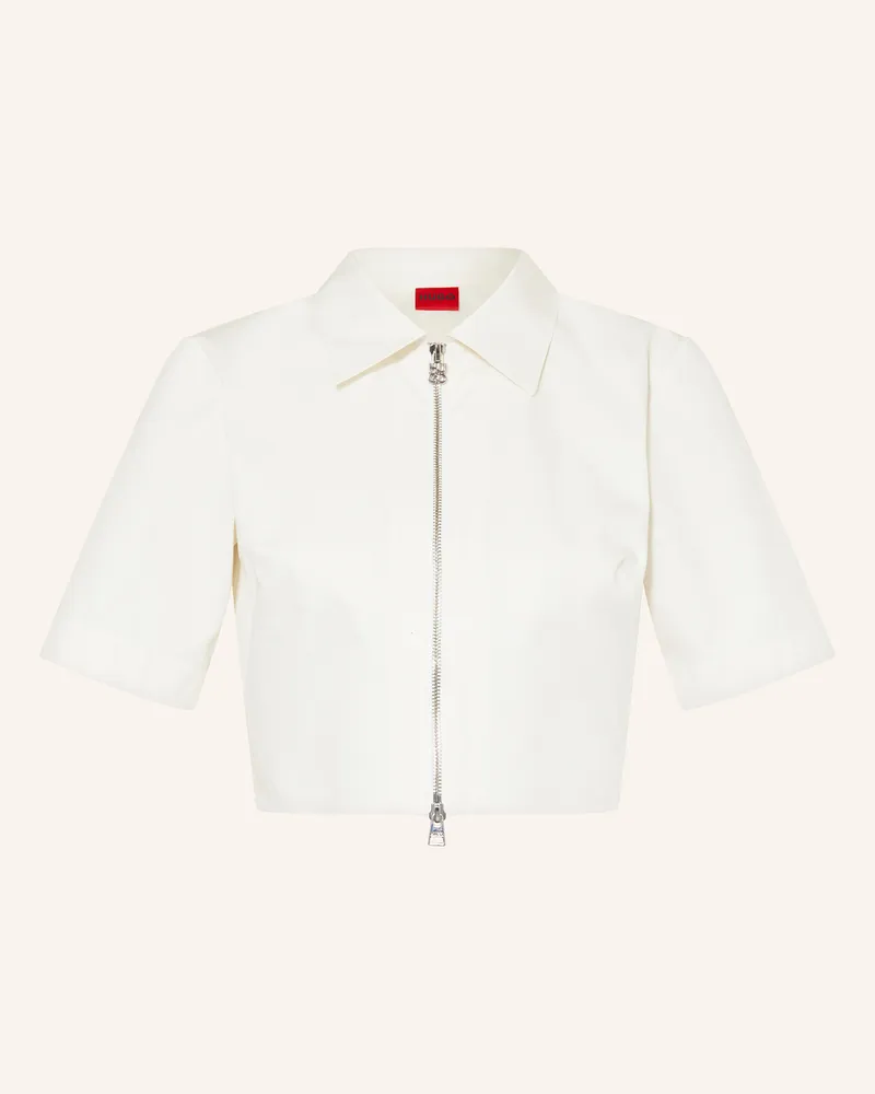 HUGO BOSS Cropped-Hemdbluse EVIANNE Beige