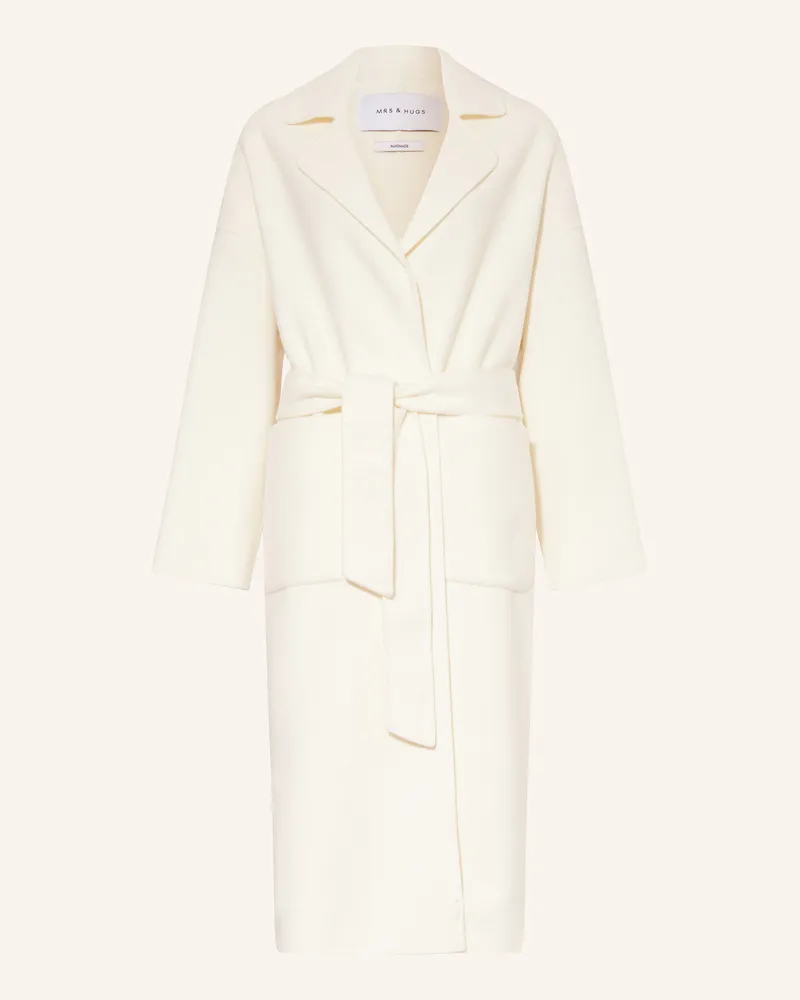 Mrs & HUGS Wollmantel weiss Ecru