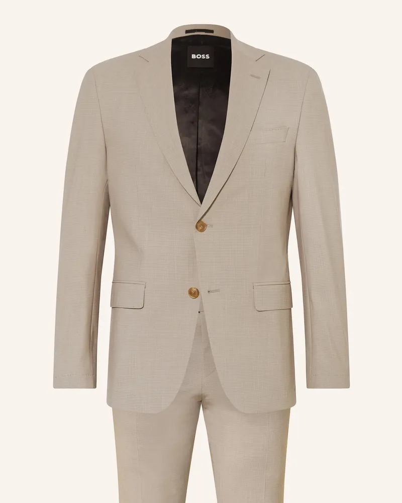 HUGO BOSS Anzug Huge Slim Fit braun Hellbraun