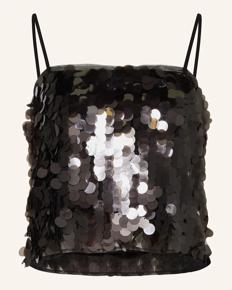 Mrs & HUGS Top Mit Pailletten schwarz Schwarz