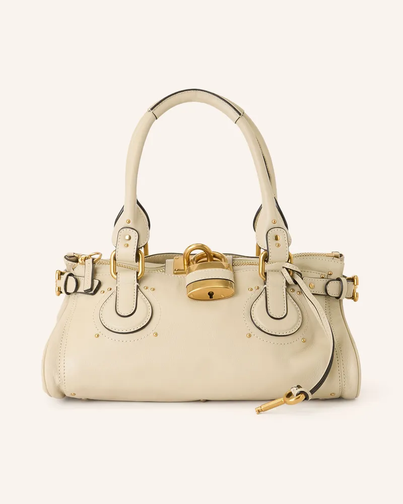 Chloé Schultertasche Paddington weiss Cloudy