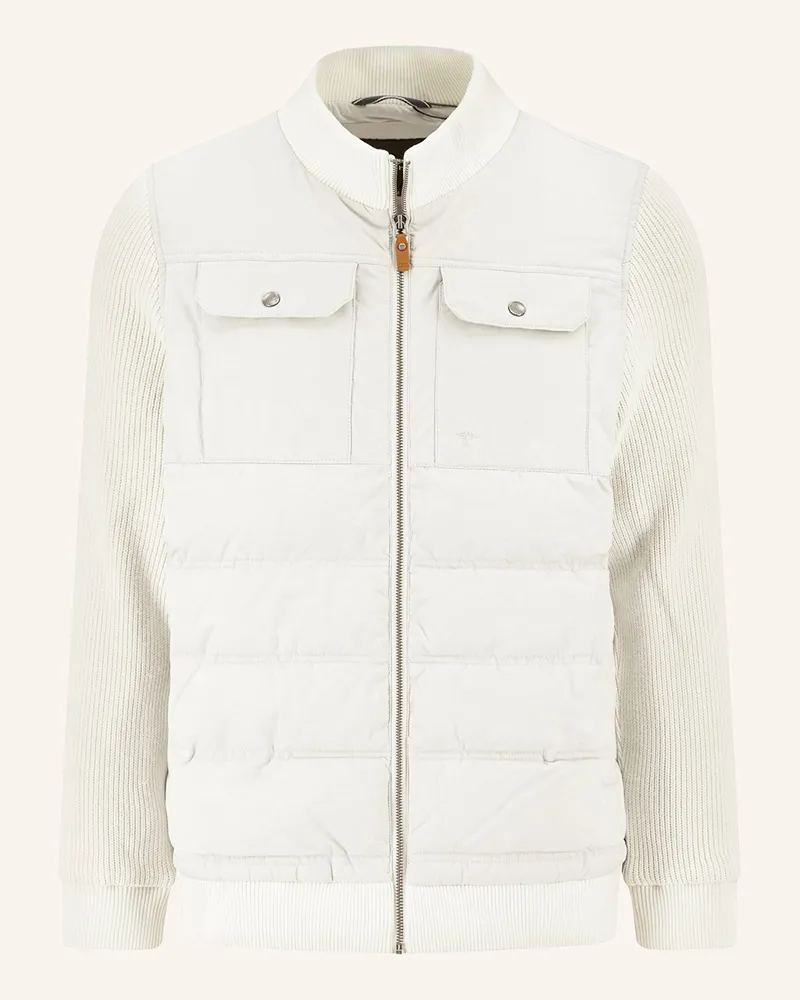 Fynch-Hatton Strickjacke im Materialmix Weiss