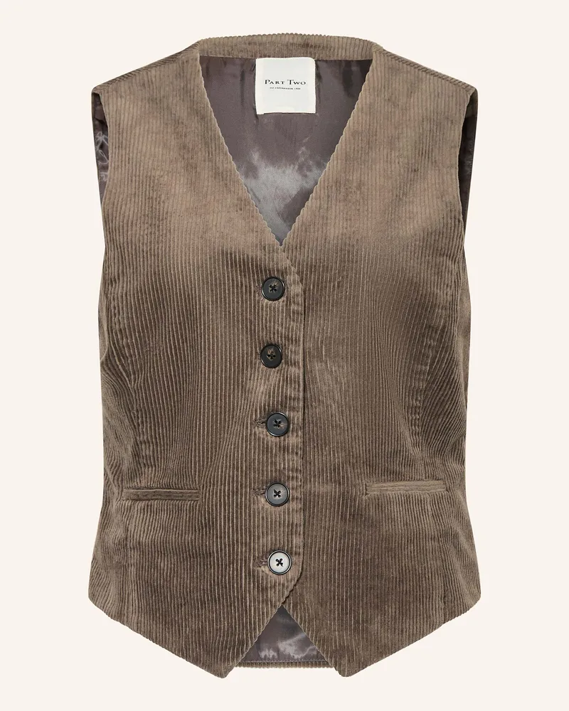 Part Two Blazerweste LINKA aus Cord Taupe