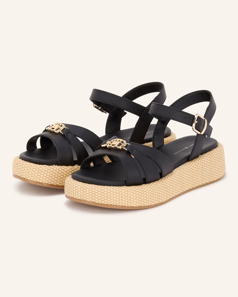 Tommy Hilfiger Plateau-Sandaletten Schwarz