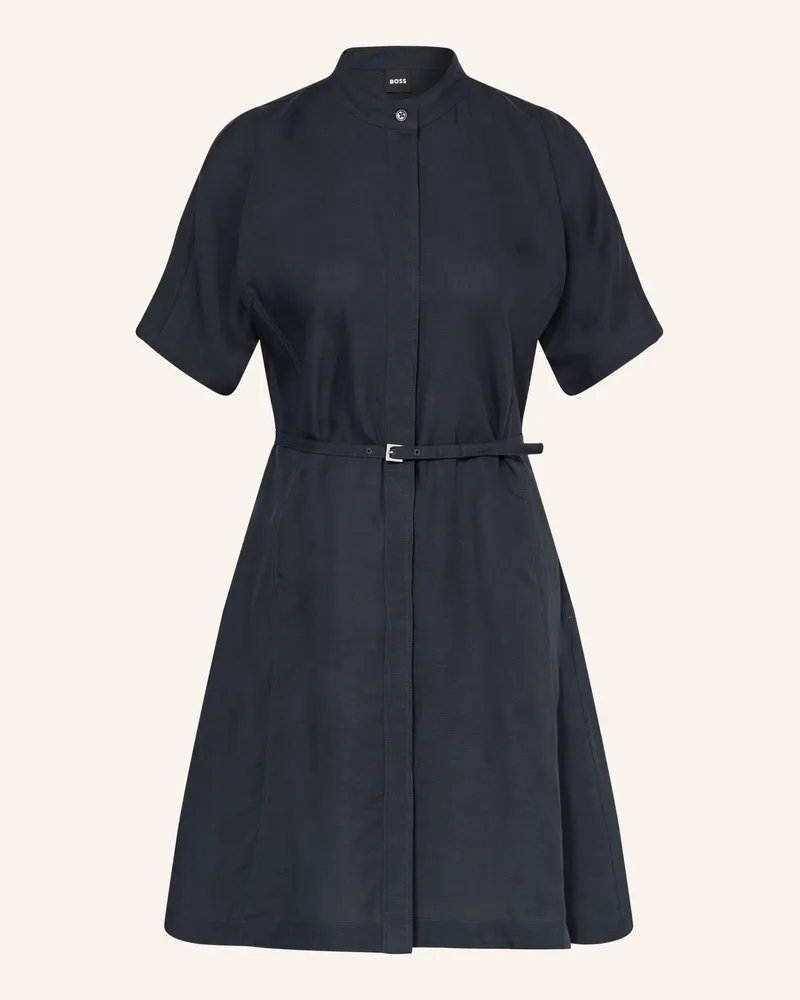 HUGO BOSS Kleid Dalinia Mit Leinen blau Dunkelblau